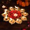 Urli Bowl Brass Finished Diya Shape Flower Decorative Urli Bowl for Floating Flowers Tea Light Candles Home Office Table Decor Diwali Decoration Indian Showpiece Items (10 Diyas)